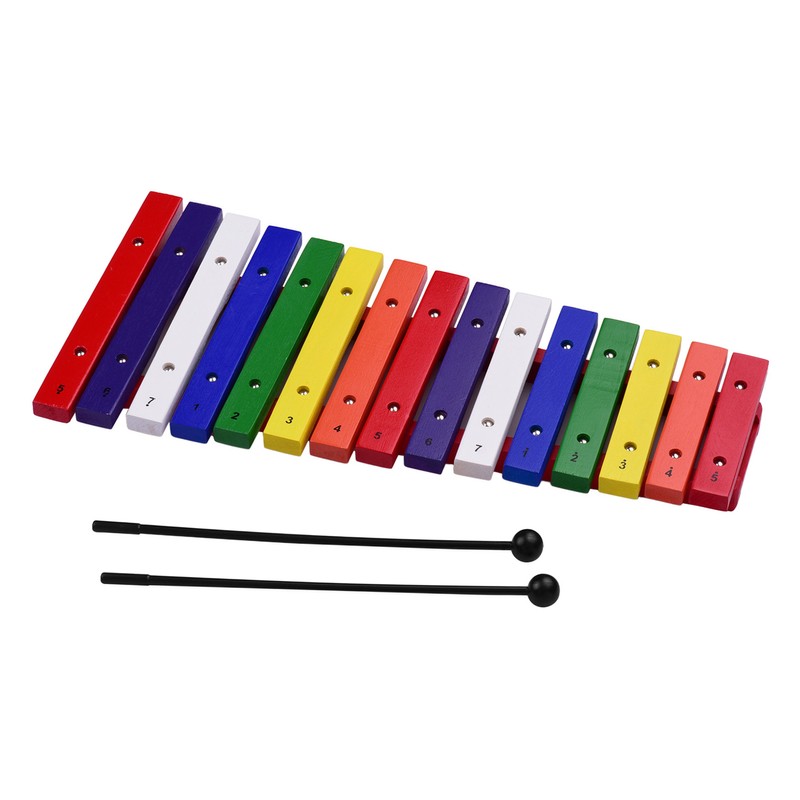 15 Keys Xylophone Colorful Musical Percussion Instrument Early Education Instrument