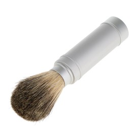 Silver Shaving Brush tube Beard Full Size Shave Brush Tool in Aluminum Metal Tube Case Lightweight