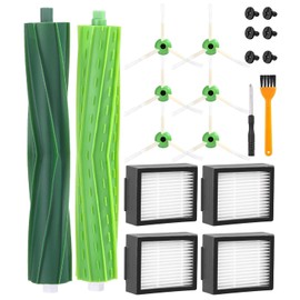 SOBEAU Ersatzteile Zubeh?r f??r irobot roomba E&I&J Serie, i7+ i3 i3+ i4 i4+ i6 i6+ j7 j7+ i8 i8+ E5 E6 E7 Saugroboter B??rsten Ersatzteile, 1 Satz Gummib??rsten, 4 Hochleistungsfilter, 6 Seitenb??rsten