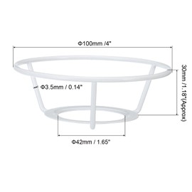 PATIKIL 4 Inch E26 E27 Lamp Shade Ring Frame with European Fitter, 3 Pack Lampshade Holder Wire Frame DIY Drum Ring for Table Floor Lamp White