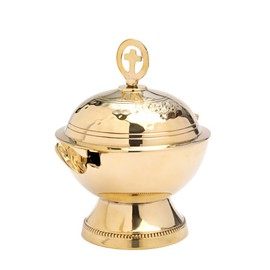 NKlaus Boat Cross Spoon Incense Barrel Storage Brass Gold Table Decoration 7579