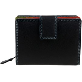 GOLUNSKI Graffiti 'China Rose' Soft Leather Small Women's Purse Wallet 7-142, Black/multicoloured, Casual