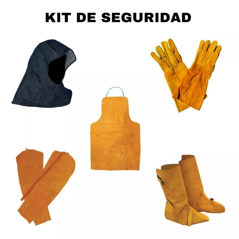 SITECSA Kit Seguridad Soldador Mandil Guantes Mangas Capucha Polaina