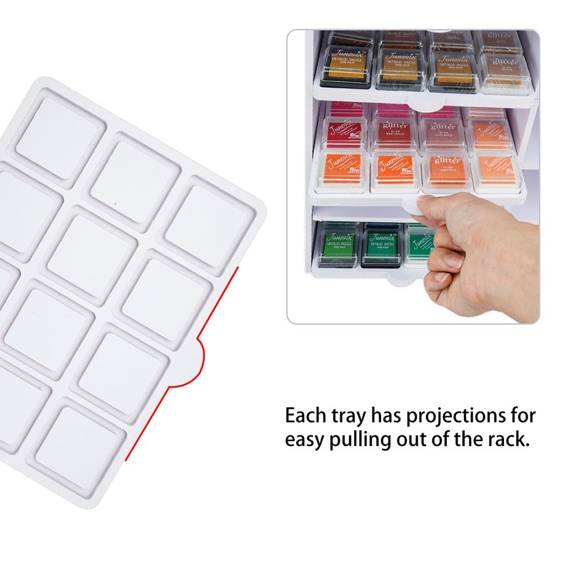 Sanfurney Ink Pad Cube Caddy Mini Size Stamp Pad Storage