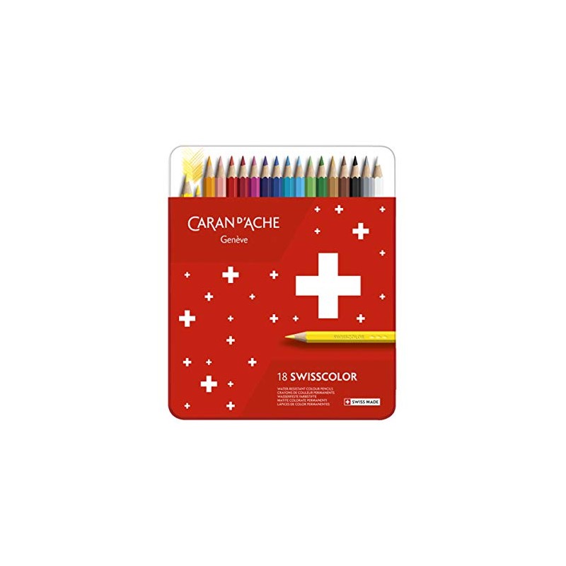 Caran d'Ache d'Ache Swisscolor 1284718 Metal Case with 18 Waterproof