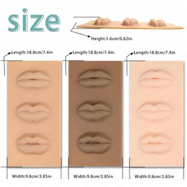 Guapa 3D Tattoo Lip Blush Practice Skin European Solid lip block with 3 Lips Shape Soft Silicone Latex for Semi Permanent Make Up Microblading Lip Training (BeigeTone)