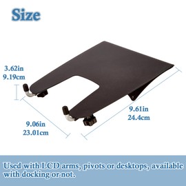 Primero Basics Laptop Stand Arm Mount Tray – Adjustable Ergonomic Desk Accessory, VESA-Compatible with Display Arms, Fits Laptops Up to 12lbs, Anti-Slip, Black