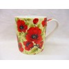Set of 4 Extra Large China Mugs in red Poppy