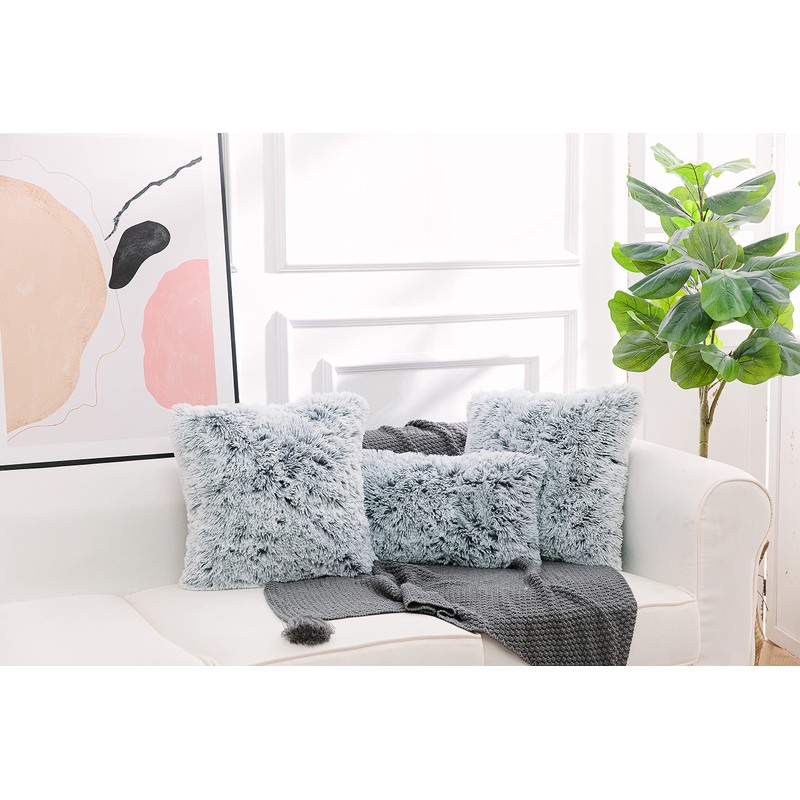 NordECO HOME Luxury Soft Faux Fur Fleece Cushion Cover Pillowcase