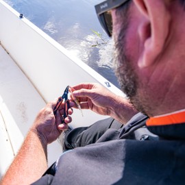 danco LUNAR-I Split Ring Plier | Dual Molded Grip Handles, Change Hooks, Fix Lures, Easily Open Split Rings, Saltwater Resistant, Fishing Tool, Spring Loaded, Slow Pitch Jigging