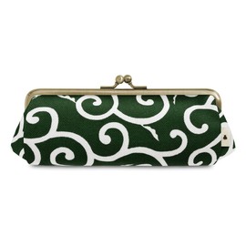 AYANOKOJI TAWARA-Shaped Pencil Case, Pencil Case, Made in Japan, Canvas Arabesque Midori, One size, Casual, Retro, Cute, Pop