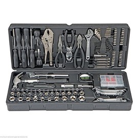 130 pc Tool Set & Case Auto Home Repair Kit SAE Metric