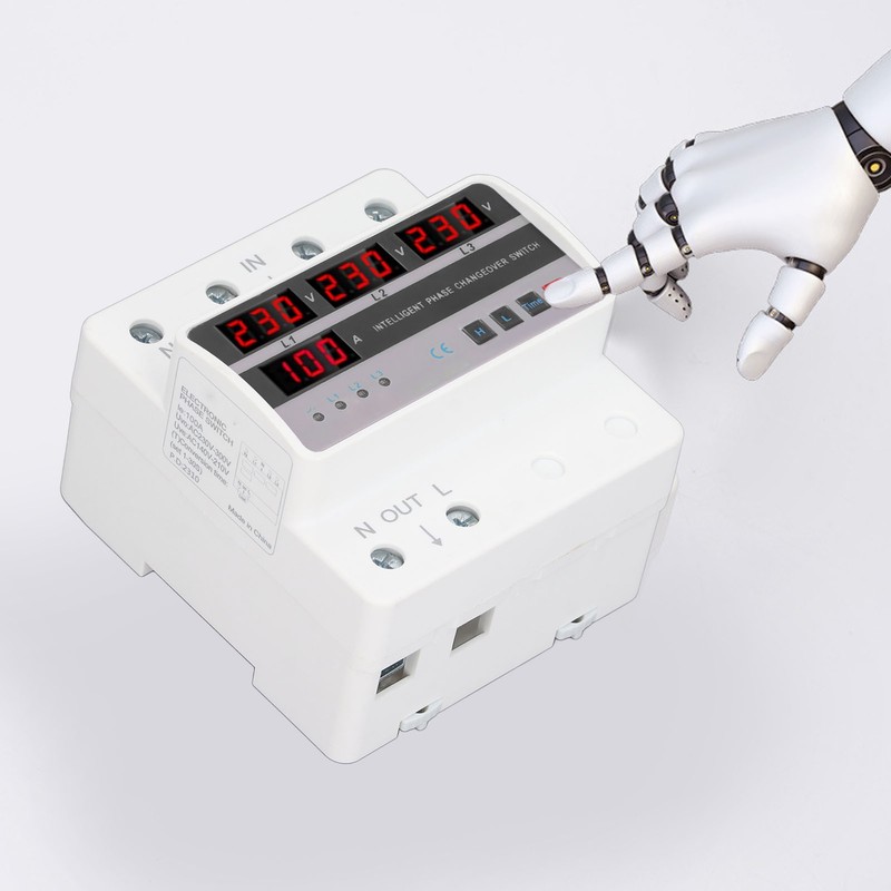 3 Phase Voltage Transfer Switch DIN Rail Mounted Electrical Selector