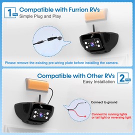 7-Inch Wireless Backup Camera for RV Trailer - HD 1080P Monitor, Night Vision, IP69 Waterproof, Easy Installation Split Screen 4 Channels for Camper Y31
