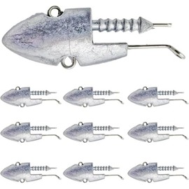 [Ken R] Kenir Sea Bass Jig Head Lures Set of 10 Weights, Sinks, Freshwater, Blue, Sea Fishing, 10g, 10g, 14g, 21g, 27g (27g x 10pcs)