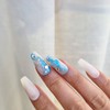 Snow Crystal Ball Handmade Nail Tip - Long Point /