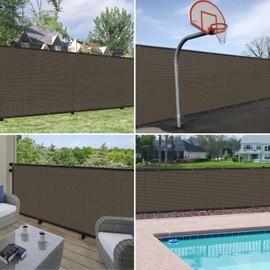 Windscreen4less Privacy Fence Screen Heavy Duty Windscreen Fencing Mesh Fabric Shade Net Cover with Brass Grommtes for Outdoor Wall Garden Yard Pool Deck, 5'x20' Brown