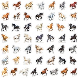 200 PCS Horse Stickers Horse Riding Stickers, Horse Party Supplies Decorations Waterproof Vinyl Stickers Decals for Water Bottle, Laptop, Phone, Skateboard, Guitar, Luggage
