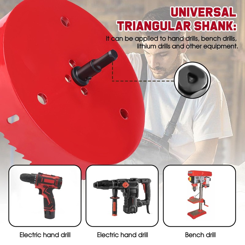 Hole Saws Cutter, HSS Bi-Metal Drill Bit for Wood, Plastic,
