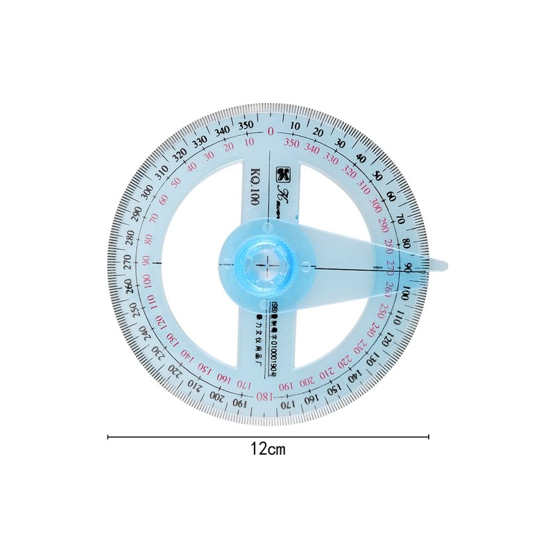 Lotsdonxia 2-Piece Set of Full Circle Protractor Rulers for Measuring