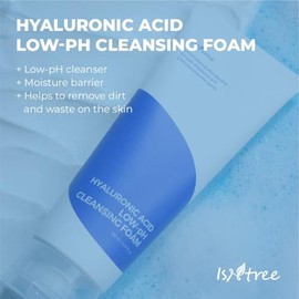 ISNTREE Espuma Limpiadora Facial Low pH Cleansing Foam - Limpiador Coreano con 8 Tipos de cido Hialurnico y 17 Aminocidos, Piel Sensible, 150 ml      