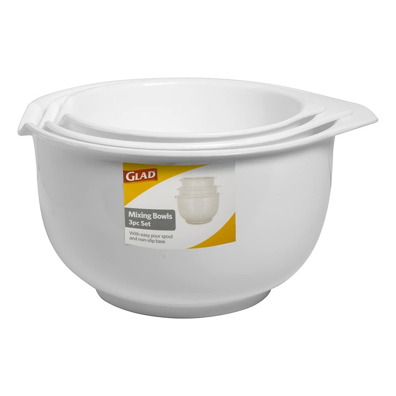 GLAD Mixing Bowls with Pour Spout, Set of 3 |