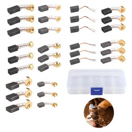 30Pcs Electric Motor Carbon Brushes, 10 Sizes Electric Motor Brushes Motor Replacement Repair Parts Angle Grinder Power Tool for Hand Drill Blower Blender Power Tool Circular Saw Cut-Off Saw