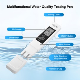 NEUTYPECHIC TDS Meter for Drinking Water, 3 in 1 TDS EC Meter Temperature Test Ppm Meter Water High Precision LCD Digital Conductivity Meter Aquarium Applicable to Drinking Water, Swimming Pools