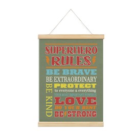 foedor Inspirational Quote hero Rules Room Decor,Cool Wall Decor for Boys Bedroom Playroom Toddler and Kids Room,Hanging Flag Banner Wall Decor for Kids Room Nursery（green