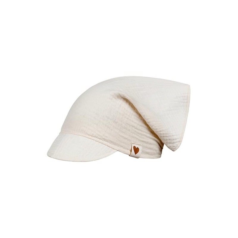 Headscarf Hat Peaked Cap Girls Summer Cotton Muslin, cream