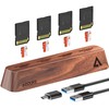AODUKE 8-Port USB 3.0 SD Card Reader, Walnut Wood Design