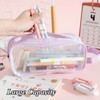 RuiChy Transparent Mesh Pen Case, Pencil Case, Large Capacity, Double