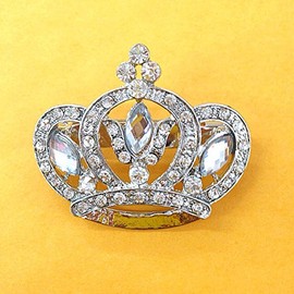 Vintage Inspired Crown Pin/Brooch 47mm X 55mm Use for Wedding Bouquet Bridal Sash, Embellishment, Wedding Favor, Dress Appliqué