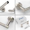 Ruacq Toilet Paper Holder Brushed Grey Double Post Pivoting Round