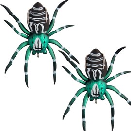 Soft Fishing Lures Black Green Spider Fishing Lures Soft Rubber Bass Lures for Pike Trout Walleye (Pack of 2)