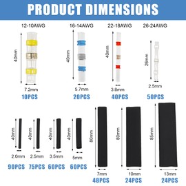 501pcs Solder Seal Wire,Heat Shrink Tubing,Waterproof Solder Seal Wire Connectors,For Daily use, Automotive, Marine DIY