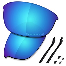 Saucer Premium Replacement Lenses and Rubber Kits for Oakley Half Jacket 2.0 OO9144 Sunglasses, High Defense - Glacier Blue Polarised