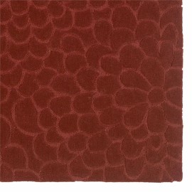 Linon Trio Floral Hand Tufted Polyester 5'x7' Rug in Cinnamon Red