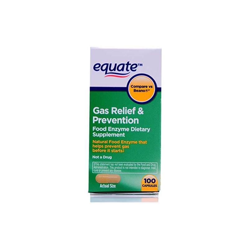 Equate Gas Bloating Relief and Prevention, Food Enzyme Dietary Supplement,