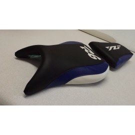 CUSTOM SEAT COVERS YAMAHA 99 00 01 02 YZF R6  BLACK/BLUE/WHI