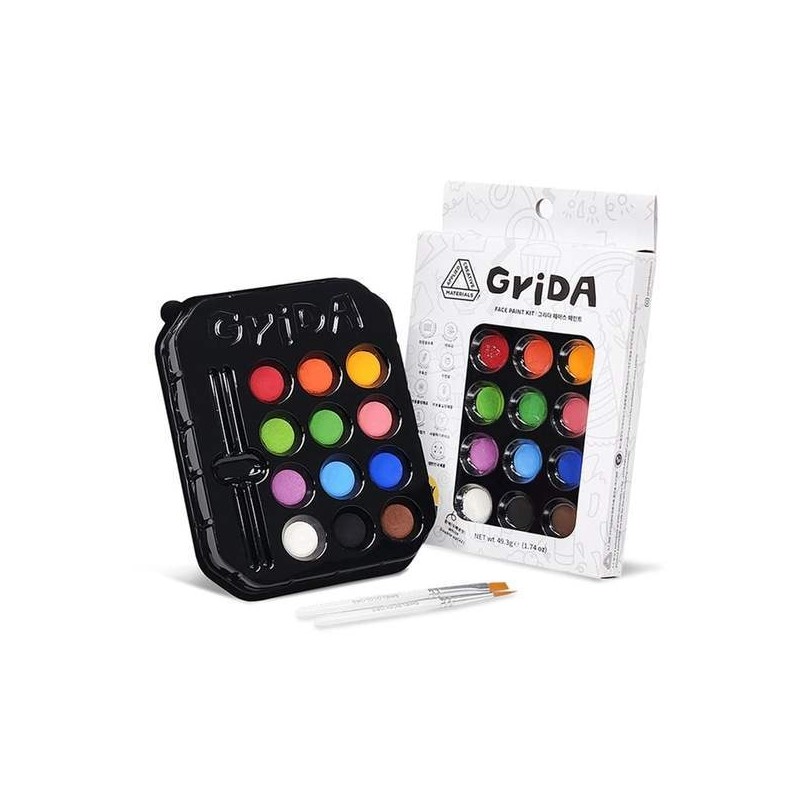 Shield Grida Face Paint Party Pack Regular 12-Color Fabric Paint