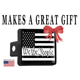Rogue River Tactical USA American Flag Trailer Hitch Cover Plug US Patriotic Vintage Rustic Flag Constitution We The People