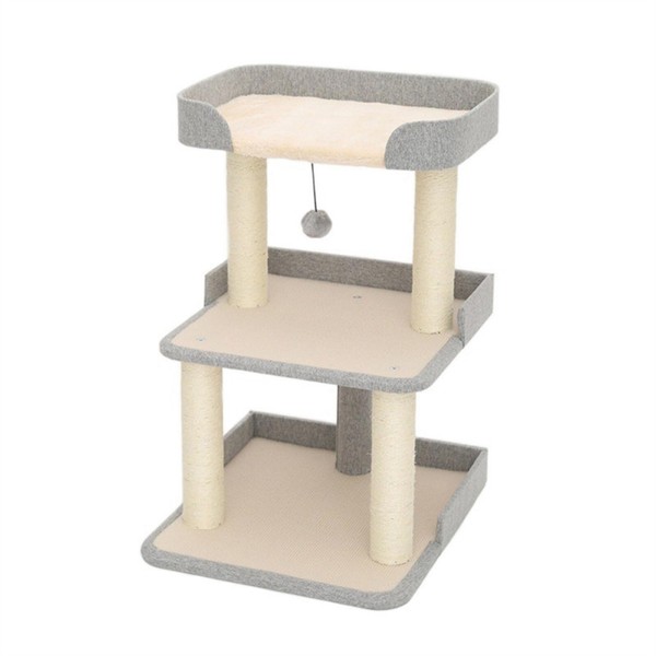 Durable Cat Scratching Post with Bed, Multi-Level 27.56in Cat Tree