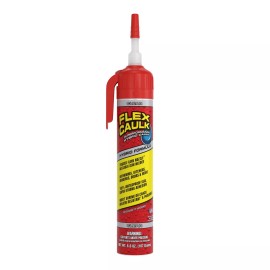 Flex Caulk, Waterproof & Weatherproof Hybrid Polymer Sealant, Strong, Paintable - Clear, 6.6 oz, 1-Pack