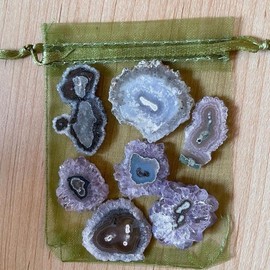 Mystery stalactite slice crystal amethyst, high quality - Crystal Type: 1 slice