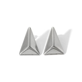 Triangle Dangle Earrings Stainless Steel Minimalist Stud Earrings Geometric Thick Chunky Statement Earrings Elegant Ear Jewelry for Women (Silver)