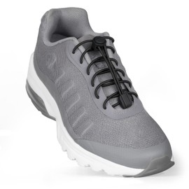 HOMAR Elastic No Tie Shoelaces Stretch Tieless No Tie Shoe Strings for Adults and Kids No Tie Shoe Laces Pure Black