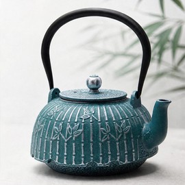 40.6oz Cast Iron Tea Kettle for Stove, Teapot with Infuser for Loose Tea