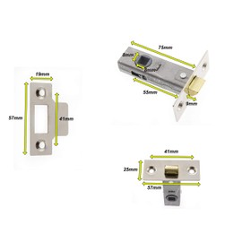 Sterling TML130N Internal 3" Nickel Tubular Mortice Latch, 75mm (3.0")