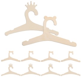 Minfuerang Pack of 10 Wooden Baby Hangers, Non-Slip, Children's Clothes Hangers, Durable Hanging Frame, Children's Clothes Rack, New Baby Gift (Wood)